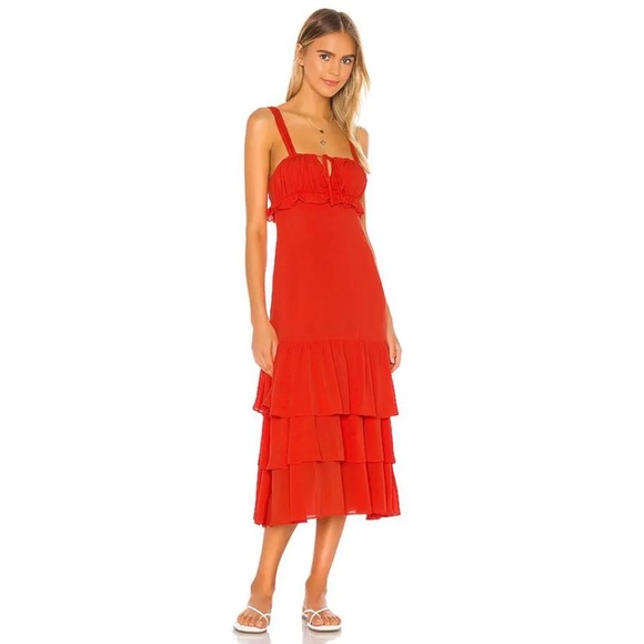 Privacy Please Lucille Maxi Dress in Blood Orange - Picture 12 of 13